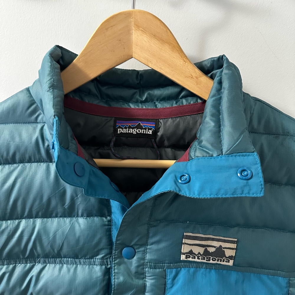Patagonia Teal Quilted Pullover Puffer Jacket - Picture 3 of 4